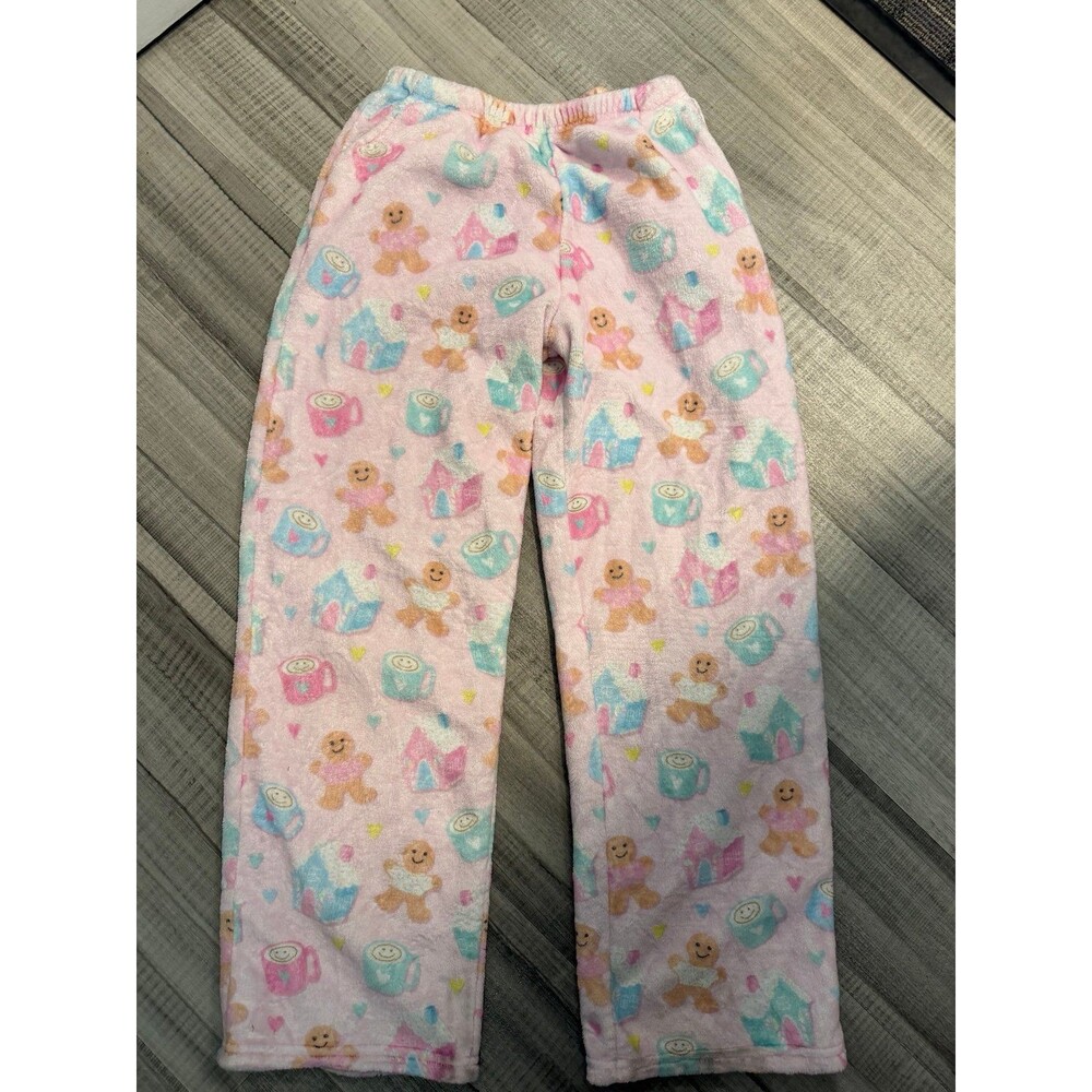Girls Iscream fuzzy gingerbread house pants size large